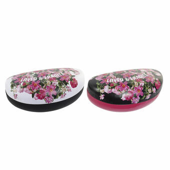 Lasikotelo DKD Home Decor Ruusulla Metalli (2 pcs) (16.5 x 8 x 7 cm)