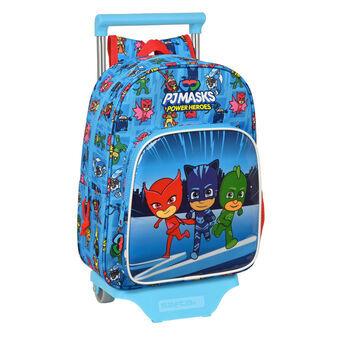 Reppu pyörillä PJ Masks Sininen 26 x 34 x 11 cm