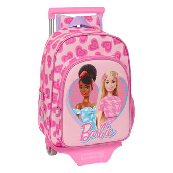 Reppu pyörillä Barbie Love Pinkki 26 x 34 x 11 cm