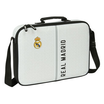 Koulusalkku Real Madrid C.F. Valkoinen Harmaa 38 x 28 x 6 cm