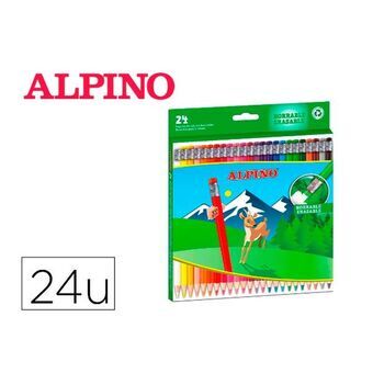 Värikynät Alpino AL013658 Monivärinen Pyyhittävä 24 Kappaletta (24 Kappaletta)