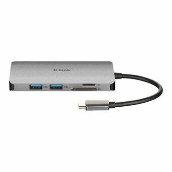 USB-keskitin C D-Link Hopeinen 100 W