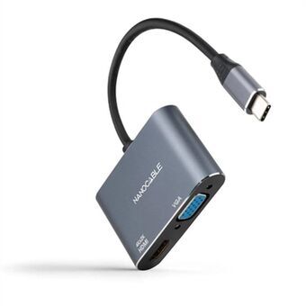 USB C - VGA/HDMI Adapteri NANOCABLE 10.16.4303 4K Ultra HD