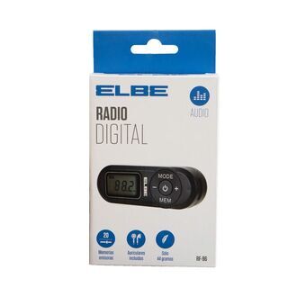 Kannettava digitaalinen radio ELBE RF-96 Musta FM