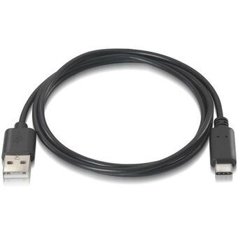 USB A - USB C kaapeli Aisens A107-0050 Musta 50 cm