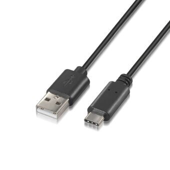 USB 2.0 A - USB-C kaapeli Aisens A107-0051 Musta 1 m