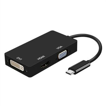 USB-C - VGA/HDMI/DVI Adapteri Aisens A109-0343 Musta 15 cm