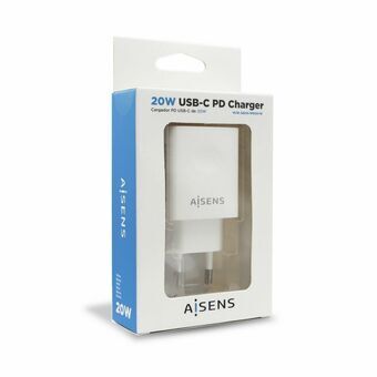 Seinälaturi Aisens ASCH-1PD20-W Valkoinen 20 W USB-C (1 osaa)