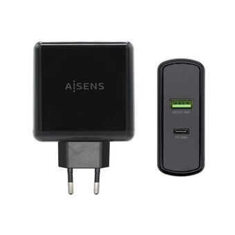 USB seinälaturi Aisens ASCH-2PD30QC-BK Musta 48 W USB-C (1 osaa)