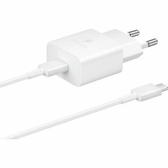 Seinälatu + USB C Kaapeli Samsung EP-T1510XWE Valkoinen 15 W