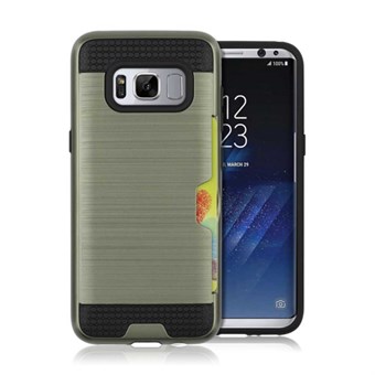 Viileä liukukansi TPU: ssa ja muovissa Samsung Galaxy S8: lle - Army Green