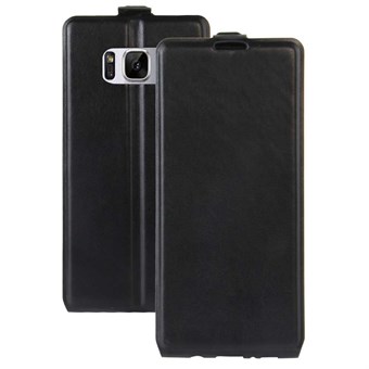 Flavour Flip Case TPU: lla ja tekonahalla Samsung Galaxy S8: lle - musta