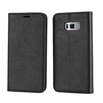 Skin Magnetic Suojakuori PU-nahkaa ja TPU:ta Samsung Galaxy S8 Plus -puhelimelle - musta