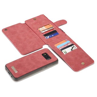 Keinonahkainen CaseMe Flip -lompakko Samsung Galaxy S8 Plus -puhelimelle - punainen