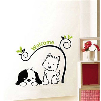 TipTop Wallstickers Little Two Dogs Design -koriste