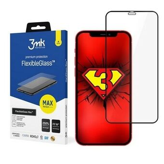 3MK FlexibleGlass Max iPhone 12 Pro Max 6,7" musta, lasi Hybrydinen vahvistetuilla reunoilla