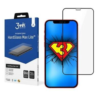 3MK HardGlass Max Lite -näytönsuojalasi iPhone 12 Pro Max -puhelimelle, 6,7 tuumaa, musta