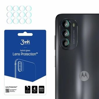 3MK Lens Protect Motorola Moto G52 -linssinsuoja, joka suojaa kameralinssiä 4 kappaleen pakkauksessa.