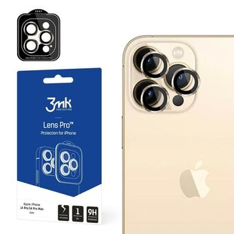 3MK Linssien suojaus Pro iPhone 14 Pro / 14 Pro Max kultainen Suojaa kameran linssiä asennuskehyksellä 1 kpl.