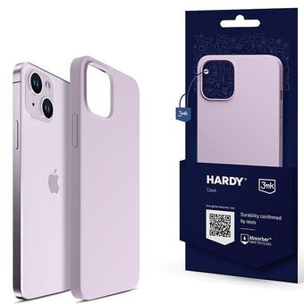 3MK Hardy -kotelo iPhone 14 / 15 / 13 -puhelimelle, 6,1 tuuman näytölle, violettia (light purple) väriä, MagSafe-yhteensopiva.