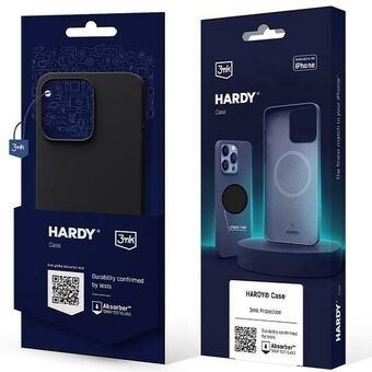 3MK Hardy-kotelo iPhone 15 / 14 / 13 6.1" grafiitti MagSafella