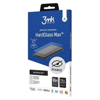 3MK HardGlass Max Privacy iPhone 15 Pro Max 6.7" musta, kokonaan näytön peittävä lasi