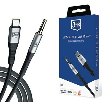 3MK-kaapeli AUX USB-C - 3,5 mm kaiutinliitäntä, 1m