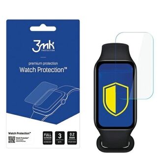 3MK Folia ARC -näyttösuojakalvo Xiaomi Mi Band 8 Active -rannekkeeseen, täysin peittävä näytön suojaus.