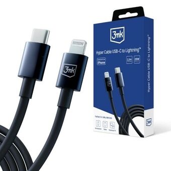 3MK Hyper Cable USB-C - Lightning 20W 1.2m Musta/Black Kaapeli