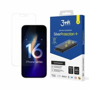 3MK SilverProtect+ iPhone 16 6.1" Antimikrobinen kalvo, asennus märkäasennuksena