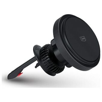 3MK Car MagCharger pidike induktiivisella 15W latauksella tuuletusritilään musta/black