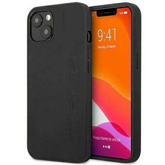 AMG AMHCP14MDOLBK iPhone 14 Plus 6,7" musta/musta kovakotelo nahka kuumaleimattu