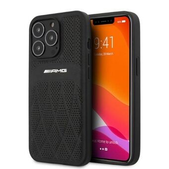 AMG AMHCP13LOSDBK iPhone 13 Pro / 13 6,1" musta/musta kovakotelo, kaarevat linjat