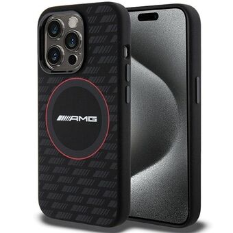 AMG AMHMP15X23SMRK iPhone 15 Pro Max 6.7" musta kovakotelo silikonista hiilikuvio MagSafe-tuento