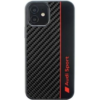 Audi hiilikuituraidallinen iPhone 12/12 Pro 6.1" musta suojakuori AUS-TPUPCIP12P-R8/D1-BK