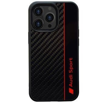 Audi Carbon Fiber Stripe iPhone 13 Pro / 13 6.1" musta/black hardcase AUS-TPUPCIP13P-R8/D1-BK