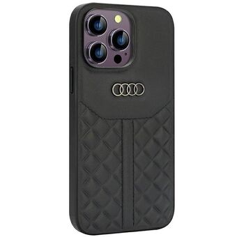 Audi aitoa nahkaa oleva iPhone 14 Pro Max 6,7" musta/musta kotelo AU-TPUPCIP14PM-Q8/D1-BK