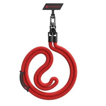 Audi yleiskäyttöinen puhelinhihna 120cm 10mm crossbody punainen/red AUS-CBL10-RSQ/D1-RD