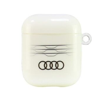 Audi IML Geometric Pattern AirPods 1/2,suojakuori valkoinen/white AU-IMLAP-A6/D3-WE