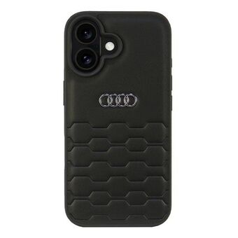 Audi Synteettinen Nahka iPhone 16 6.1" musta/black kova kotelo AU-TPUPCIP16-GT/D2-BK