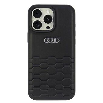 Audi Synteettinen Nahka iPhone 16 Pro Max 6.9" musta/black suojakuori AU-TPUPCIP16PM-GT/D2-BK