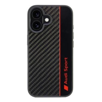 Audi Carbon Fiber Stripe iPhone 16 6.1" musta/black kovakotelo AUS-TPUPCIP16-R8/D1-BK