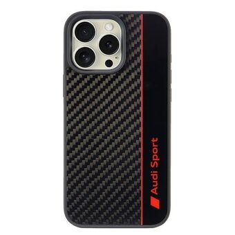 Audi Carbon Fiber Stripe iPhone 16 Pro Max 6.9" musta/black hardcase AUS-TPUPCIP16PM-R8/D1-BK