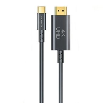 AWEI-kaapeli CL-212T USB-C HDMI 4K 30Hz musta