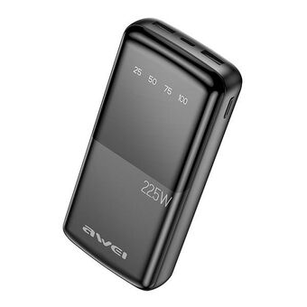 AWEI PowerBank P13K 20000mAh 22.5W musta Digitaalinen näyttö