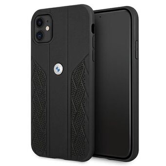 Etui BMW BMHCN61RSPPK iPhone 11 / Xr 6,1" musta/black hardcase nahkaa "Curve Perforate"