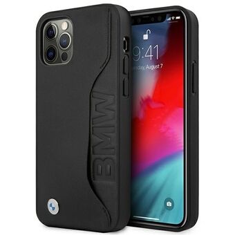 Etui BMW BMHCP12LRCSWK iPhone 12 Pro Max 6,7" musta mustekuorenahkainen Signature