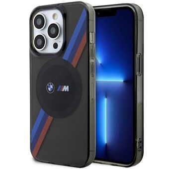 Kotelo BMW BMHMP14LHDTK iPhone 14 Pro 6,1" harmaa/harmaa Tricolor Stripes MagSafe