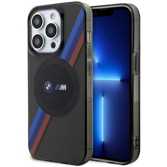 Kotelo BMW BMHMP14XHDTK iPhone 14 Pro Max 6,7" harmaa/harmaa kovakotelo Tricolor Stripes MagSafe