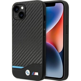 Kotelo BMW BMHCP13M22NBCK iPhone 13 6,1" musta/musta nahka Carbon